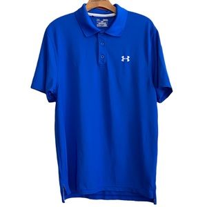 UNDER ARMOUR Men’s Heat Gear Royal Blue Short Sleeve Polo Shirt Size Medium